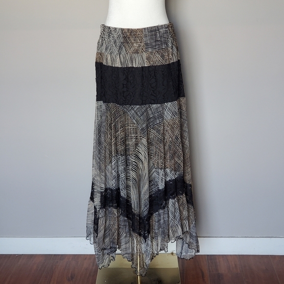 Lapis Dresses & Skirts - Lapis Maxi Tiered Lace Skirt Broomstick Tiered Fairy Grunge Witchy Stevie Nicks